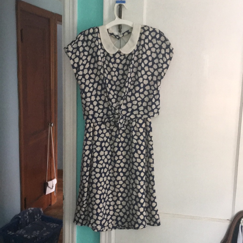 Navy and white dress